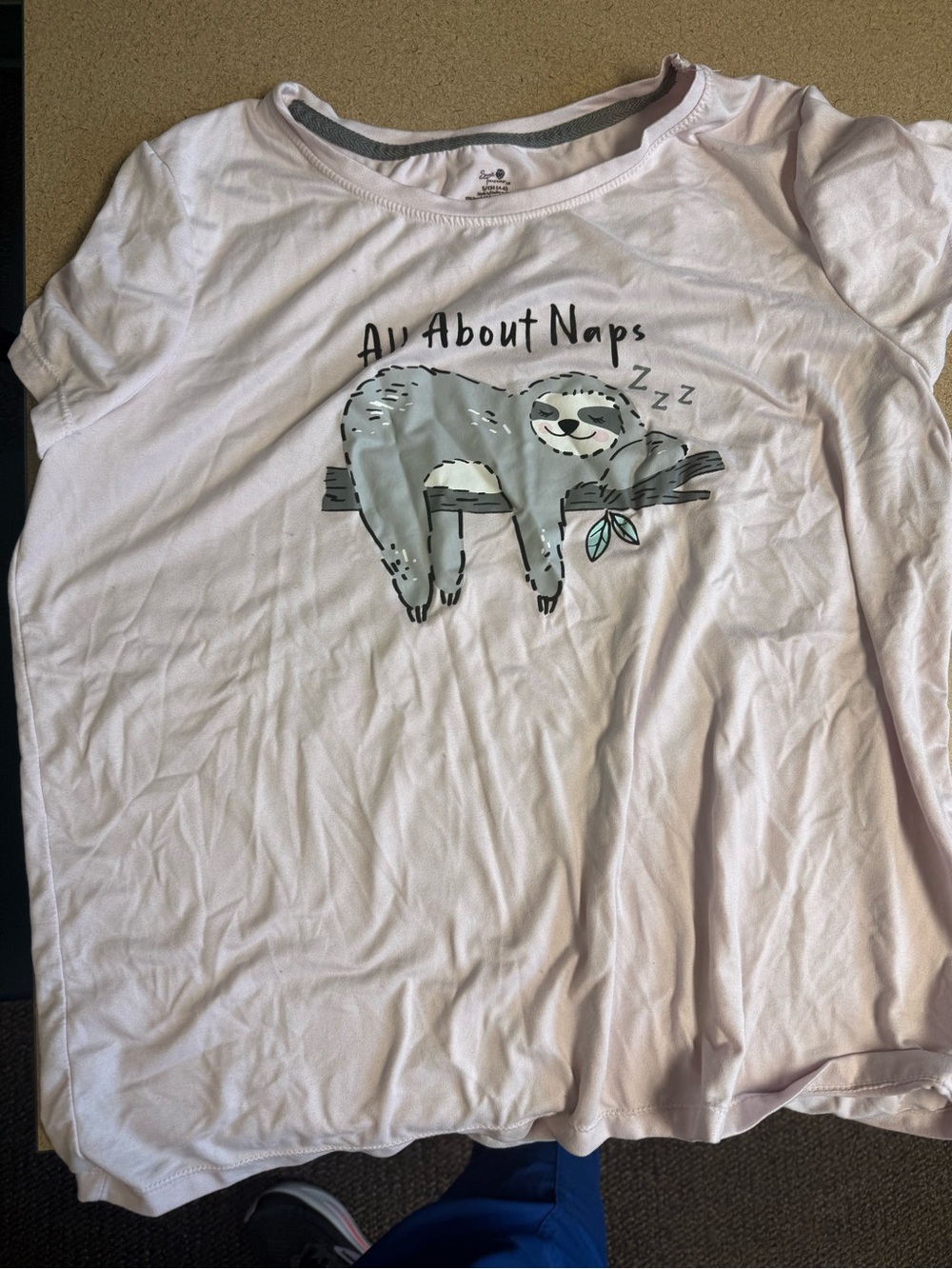 Secret Treasures Light Pink Sloth Graphic Tee